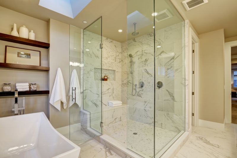 Shower with Built-In Shelves